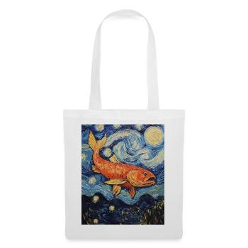 Poisson Koi Karfen Van Gogh Style Nuit étoilée - Sac en tissu - blanc - Devant