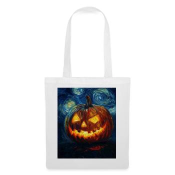 Kürbis Halloween Van Gogh Style Starry Night - Stoffbeutel - Weiß - Vorne