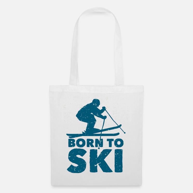 Born to Ski Silhouette - Stoffbeutel - Weiß