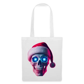 Neon-Schädel-Weihnachtsmann - Stoffbeutel - Weiß - Vorne