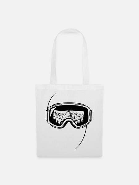 Gipfelblick Skibrille Grafik - Stoffbeutel - Weiß