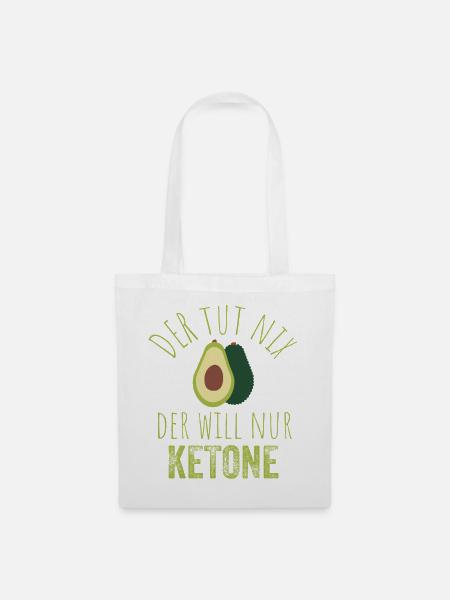 Avocado Keto Spruchbild - Stoffbeutel - Weiß