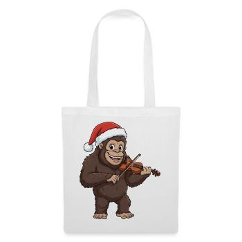 Christmas Bigfoot Sasquatch Playing Violin - Tote Bag - white - Front