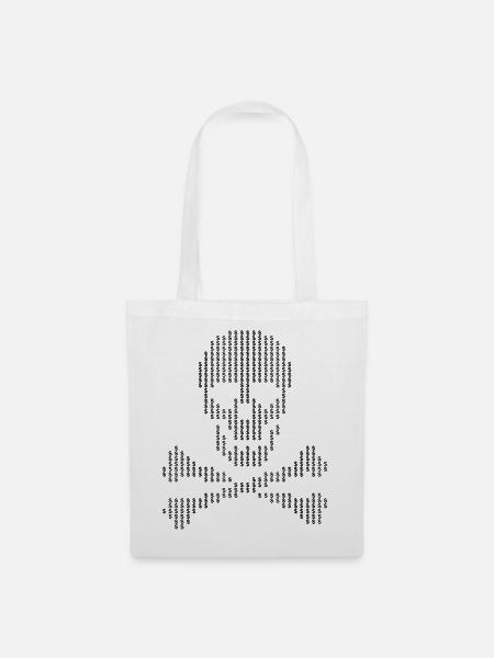 Skull Dollar Punkte, gekreuzte Knochen - Stoffbeutel - Weiß