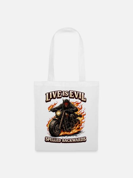 Live Is Evil Spelled Backwards - Stoffbeutel - Weiß