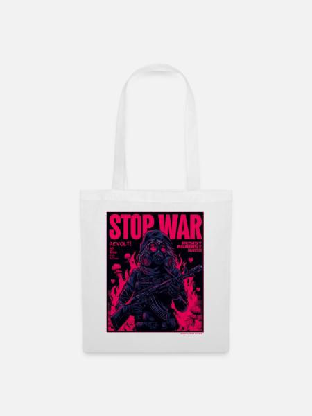 Neon Stop-War Protest - Stoffbeutel - Weiß