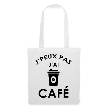 j'peux pas j'ai café - Sac en tissu - blanc - Devant