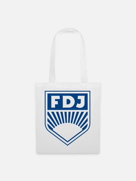 FDJ - Freie Deutsche Jugend Abzeichen (einfarbig) - Stoffbeutel - Weiß