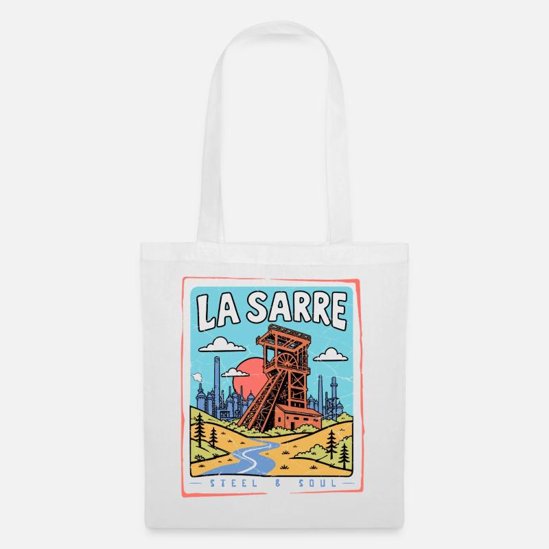 Saarland - La Sarre Stahl & Seele - Stoffbeutel - Weiß