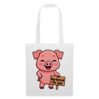 A friendly pig invites you to a barbecue - Tote Bag - white - Front