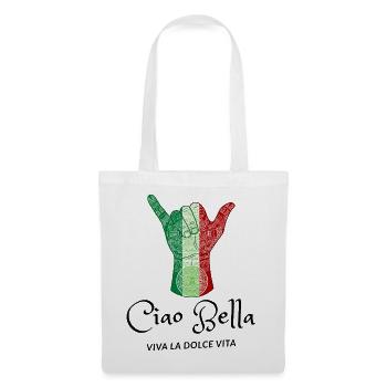 Italian Flag Tribal Horn Hand - Tote Bag - white - Front