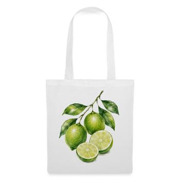 Limetten Aquarell Frische - Stoffbeutel - Weiß - Vorne