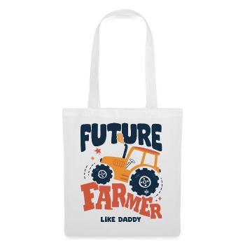 Futur fermier comme papa bébé tracteur - Sac en tissu - blanc - Devant