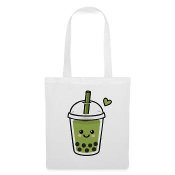 Süßer Kawaii Matcha Boba Tee - Stoffbeutel - Weiß - Vorne