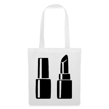 Nagellack Lippenstift Kosmetik Geschenk Kosmetiker - Stoffbeutel - Weiß - Vorne