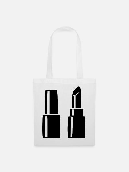 Nagellack Lippenstift Kosmetik Geschenk Kosmetiker - Stoffbeutel - Weiß