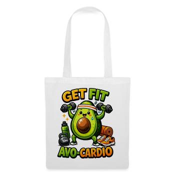 AVO-CARDIO – Avocat en entraînement - Sac en tissu - blanc - Devant