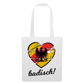 Herzflagge Deutsche Badische Liebe - Stoffbeutel - Weiß - Vorne