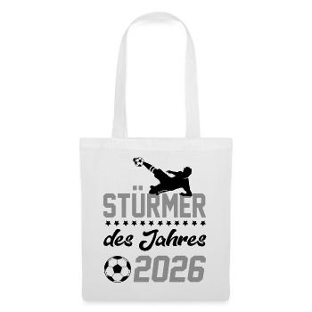 Stürmer 2026 Fußball Fußballspieler Sprüche Fun - Stoffbeutel - Weiß - Vorne
