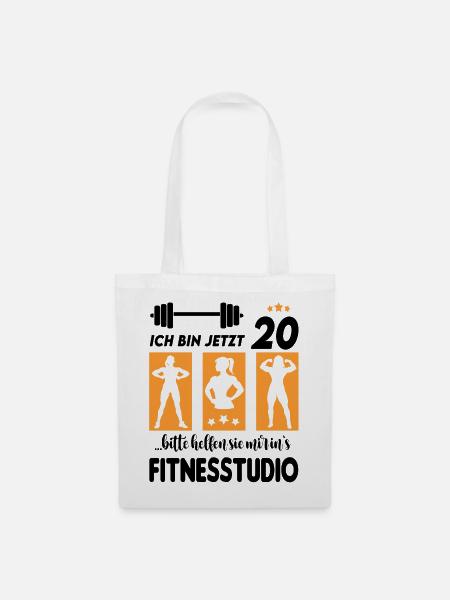 20 Jahre Alter Geburtstag Bodybuilding Frau Sport - Stoffbeutel - Weiß
