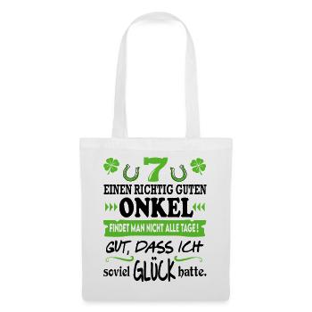 Bester Onkel Familie Glück Sprüche Family Lustig - Stoffbeutel - Weiß - Vorne