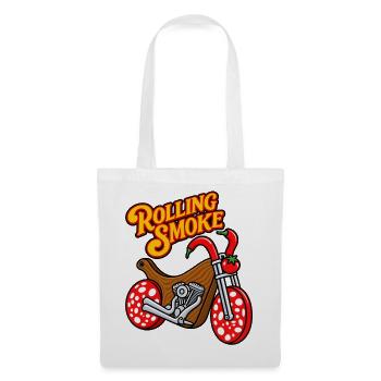 Lustiger BBQ-Fleisch-Motorrad-Chopper - Stoffbeutel - Weiß - Vorne