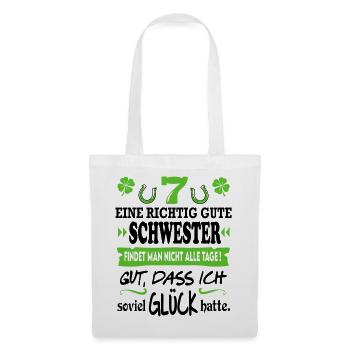 Beste Schwester Familie Glück Sprüche Family - Stoffbeutel - Weiß - Vorne