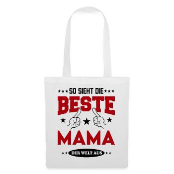 Beste Mama der Welt Familie Family T-Shirt - Stoffbeutel - Weiß - Vorne