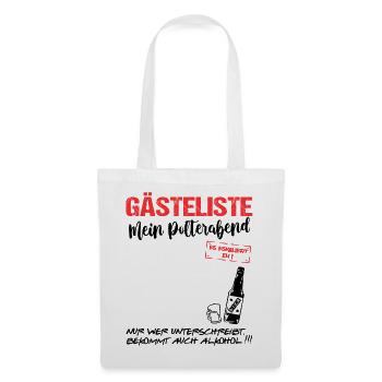 Gästeliste Polterabend Gästebuch Hochzeit Married - Stoffbeutel - Weiß - Vorne