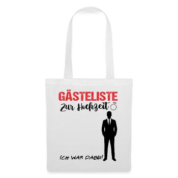 Gästeliste Gästebuch zur Hochzeit Mann Married - Stoffbeutel - Weiß - Vorne