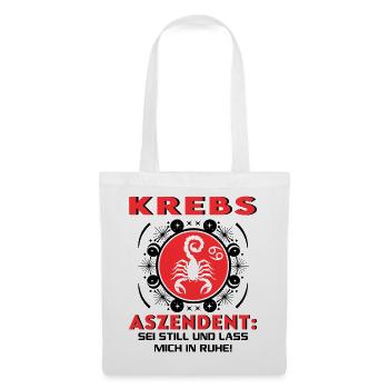 Sternzeichen Krebs Aszendent Geburtstag Astrologie - Stoffbeutel - Weiß - Vorne