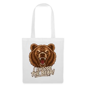Wilder Bär I CHOOSE THE BEAR - Stoffbeutel - Weiß - Vorne