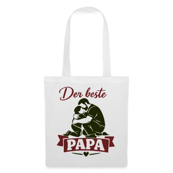 Der beste Papa Umarmung - Stoffbeutel - Weiß - Vorne