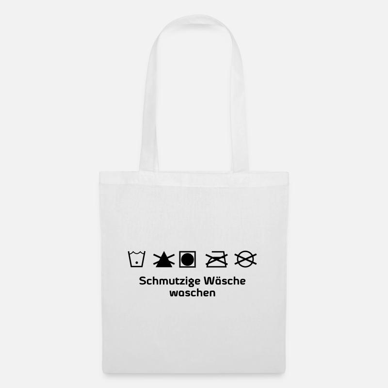Schmutzige Wäsche waschen - Stoffbeutel - Weiß