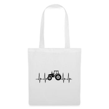 EKG, tractor, farmer, tractor driving, heartbeat - Tote Bag - white - Front