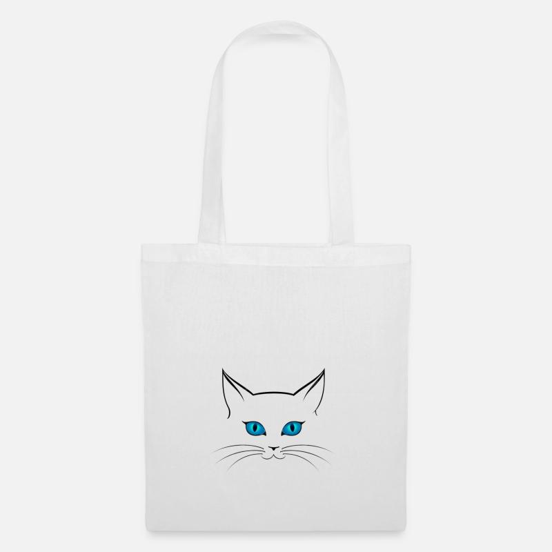 Cat blue eyes - Geschenk - Stoffbeutel - Weiß
