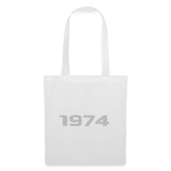 Geboren 1974 Retro Stripe Modernes Geburtstagsdesign - Stoffbeutel - Weiß - Vorne