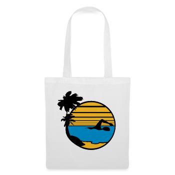 île des palmiers vacances vacances soleil plage natation - Sac en tissu - blanc - Devant