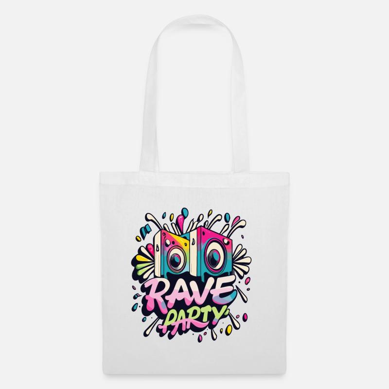 Rave Partymusik - Stoffbeutel - Weiß