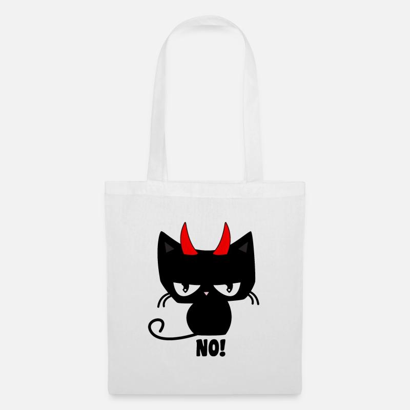 Devilish cat No. - Tote Bag - white