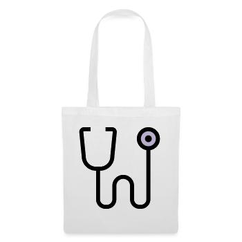 Examen stéthoscopique par le médecin - Sac en tissu - blanc - Devant