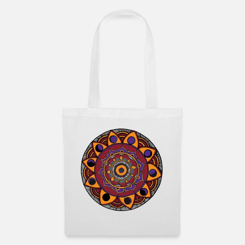 Mandala Blüte - Stoffbeutel - Weiß