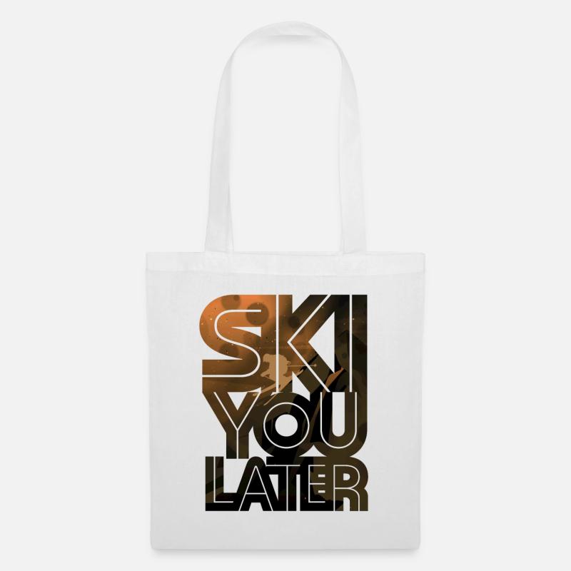 Skifahrer - Stoffbeutel - Weiß