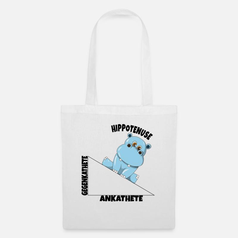 Mathe Hippotenuse Winkelfunktion Hypotenuse Hippo - Stoffbeutel - Weiß