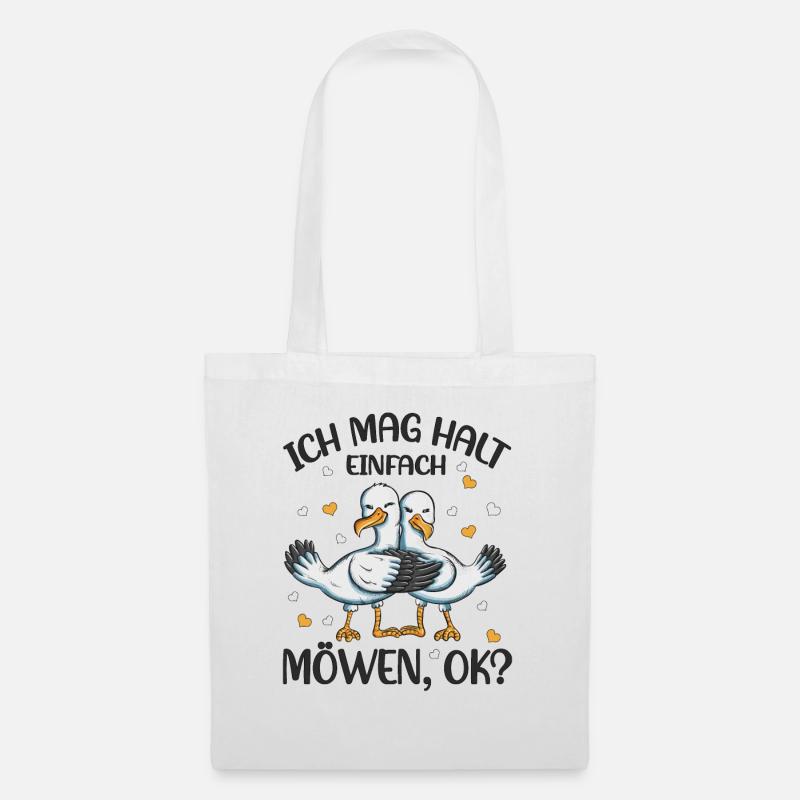 Ich mag halt einfach Möwen OK Möwe Outfit Geschenk - Stoffbeutel - Weiß