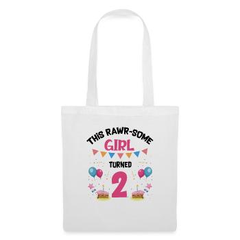 Parasaurolophus Girls Design Birthday Party - Tote Bag - white - Front