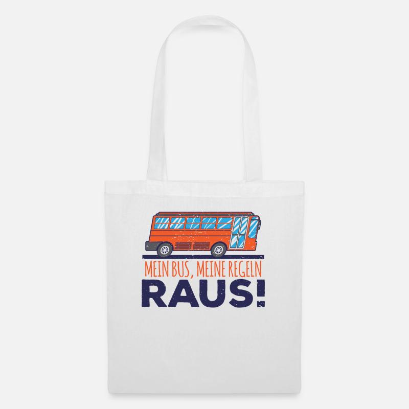 Beruf Busfahrer mein Bus meine Regeln raus - Stoffbeutel - Weiß
