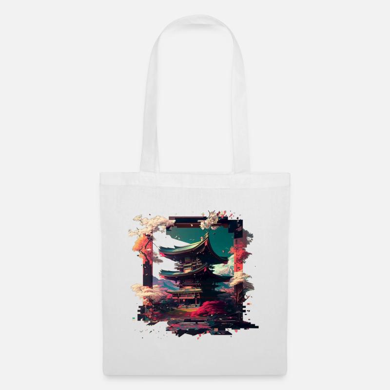 Bâtiment japonais de tranquillité - Sac en tissu - blanc