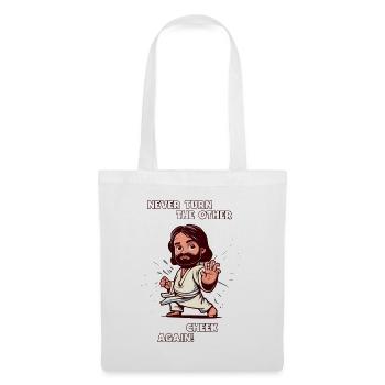 Karate Jesus nie wieder die Andere Wange hinhalten - Stoffbeutel - Weiß - Vorne