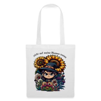 Meine Blumen lustiger Garten Spruch Gärtner Pflanz - Stoffbeutel - Weiß - Vorne